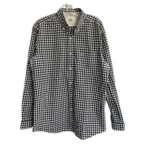 Lacoste Classic Fit Gingham Check Button Down Shirt Blue White Size 42 Men